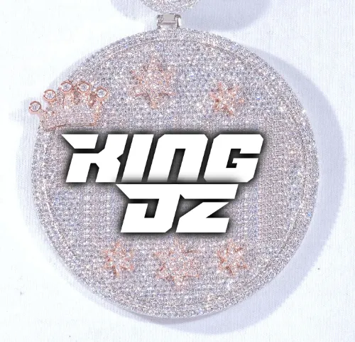 CUSTOM LETTER NECKLACE 3D BIG CROWN DISC sold by The GUU Shop