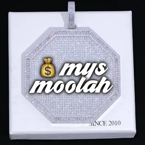 CUSTOM LETTER NECKLACE 3D BIG OCTAGON sold by The GUU Shop