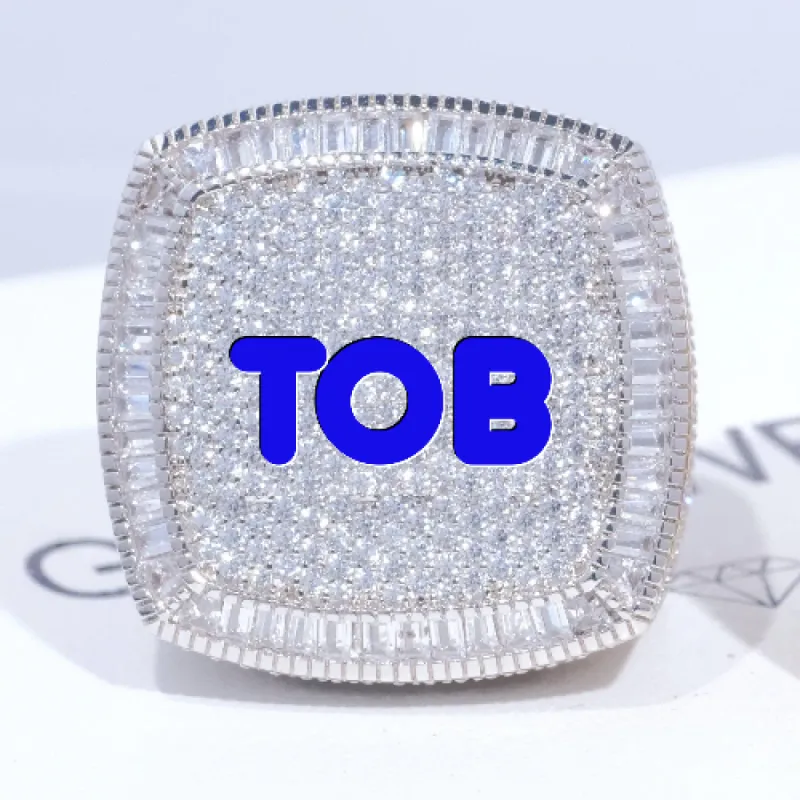 CUSTOM LETTER 3D ICED RING sold by The GUU Shop