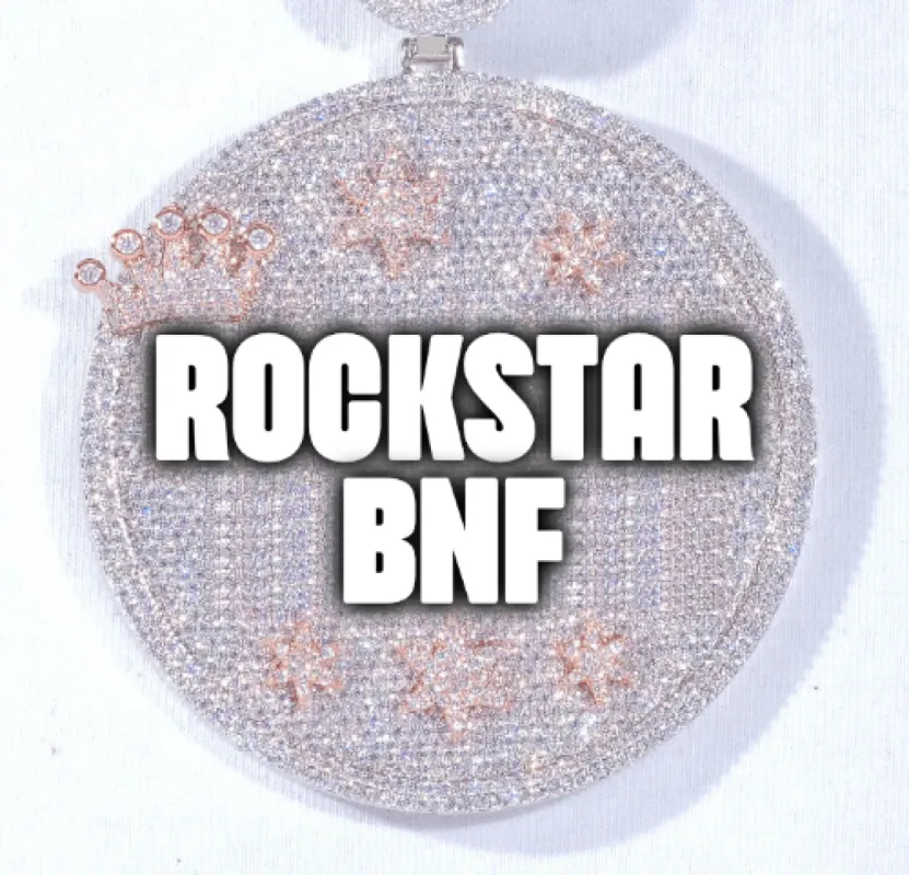 CUSTOM LETTER NECKLACE 3D BIG CROWN DISC sold by The GUU Shop