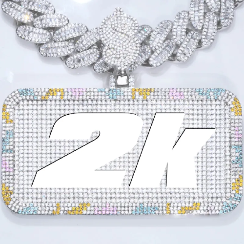 CUSTOM LETTER NECKLACE 3D COLORFUL SQUARE sold by The GUU Shop