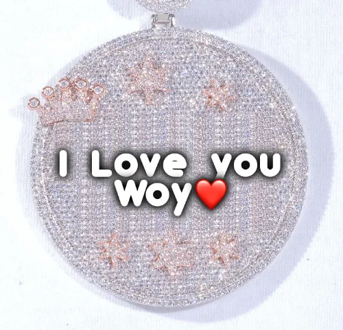 CUSTOM LETTER NECKLACE 3D BIG CROWN DISC sold by The GUU Shop