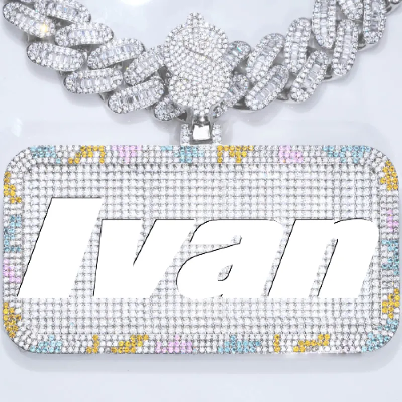 CUSTOM LETTER NECKLACE 3D COLORFUL SQUARE sold by The GUU Shop