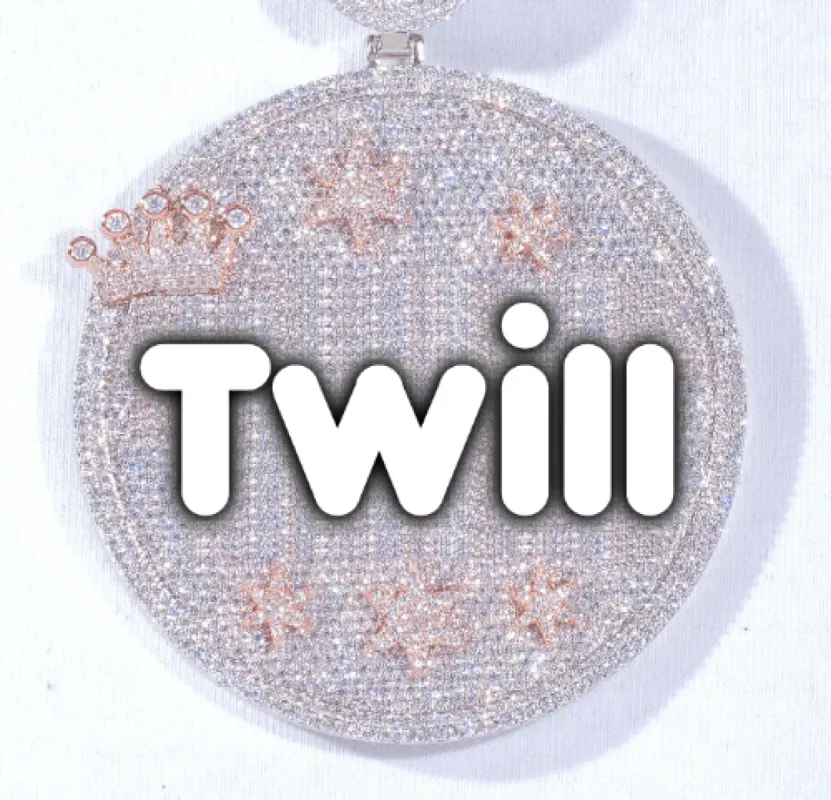 CUSTOM LETTER NECKLACE 3D BIG CROWN DISC sold by The GUU Shop