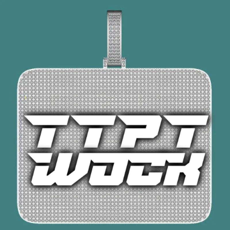 CUSTOM LETTER NECKLACE 3D BIG SQUARE sold by The GUU Shop