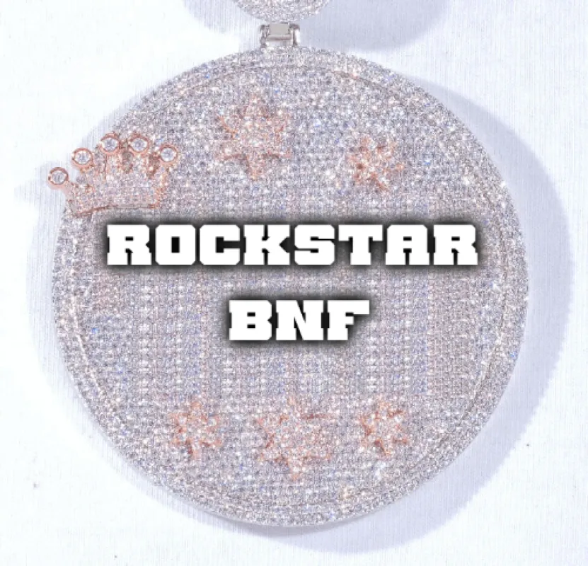 CUSTOM LETTER NECKLACE 3D BIG CROWN DISC sold by The GUU Shop