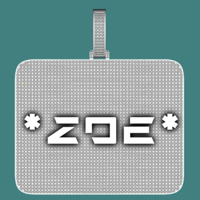 CUSTOM LETTER NECKLACE 3D BIG SQUARE sold by The GUU Shop