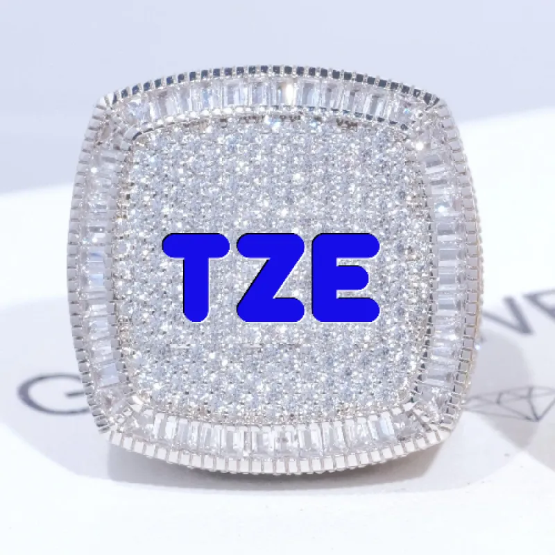 CUSTOM LETTER 3D ICED RING sold by The GUU Shop