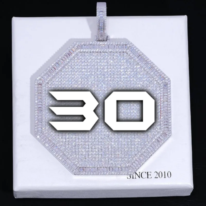 CUSTOM LETTER NECKLACE 3D BIG OCTAGON sold by The GUU Shop