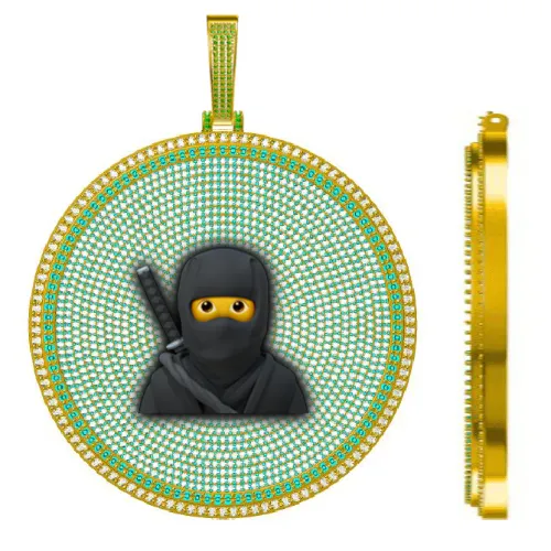 CUSTOM LETTER NECKLACE 3D BIG DISC sold by The GUU Shop