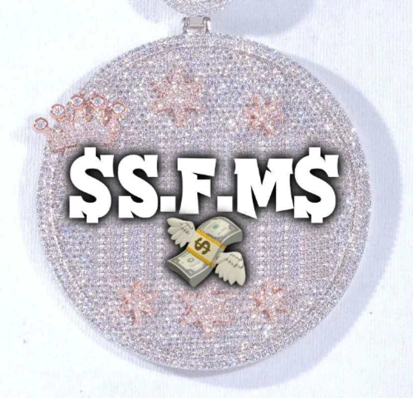 CUSTOM LETTER NECKLACE 3D BIG CROWN DISC sold by The GUU Shop