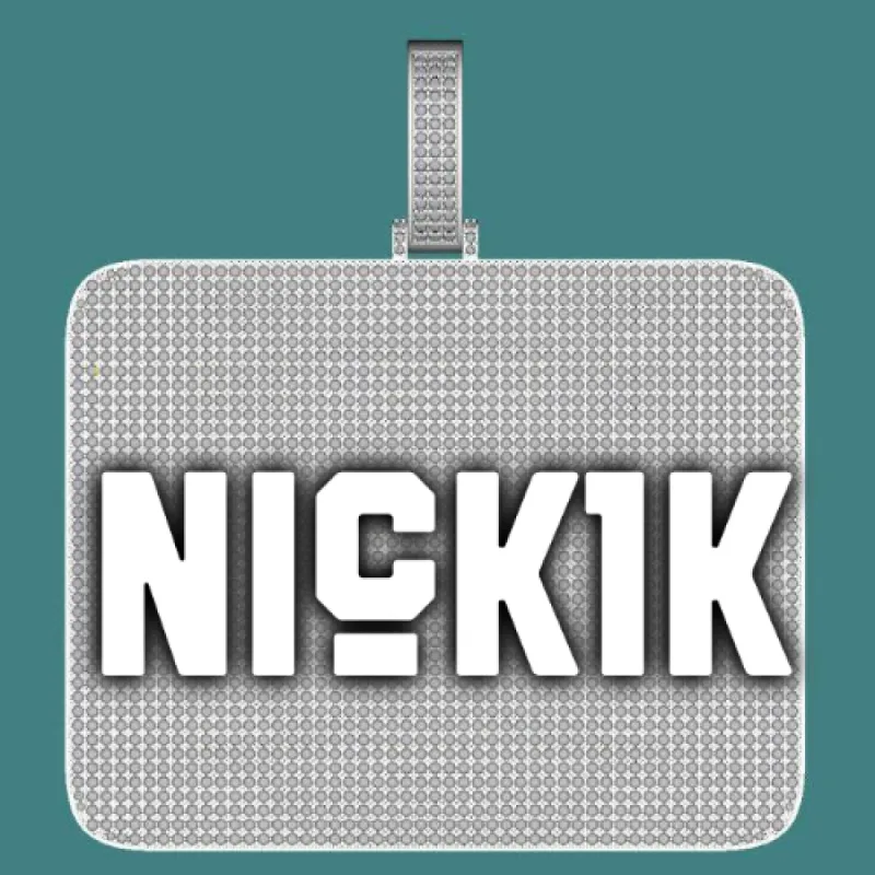 CUSTOM LETTER NECKLACE 3D BIG SQUARE sold by The GUU Shop