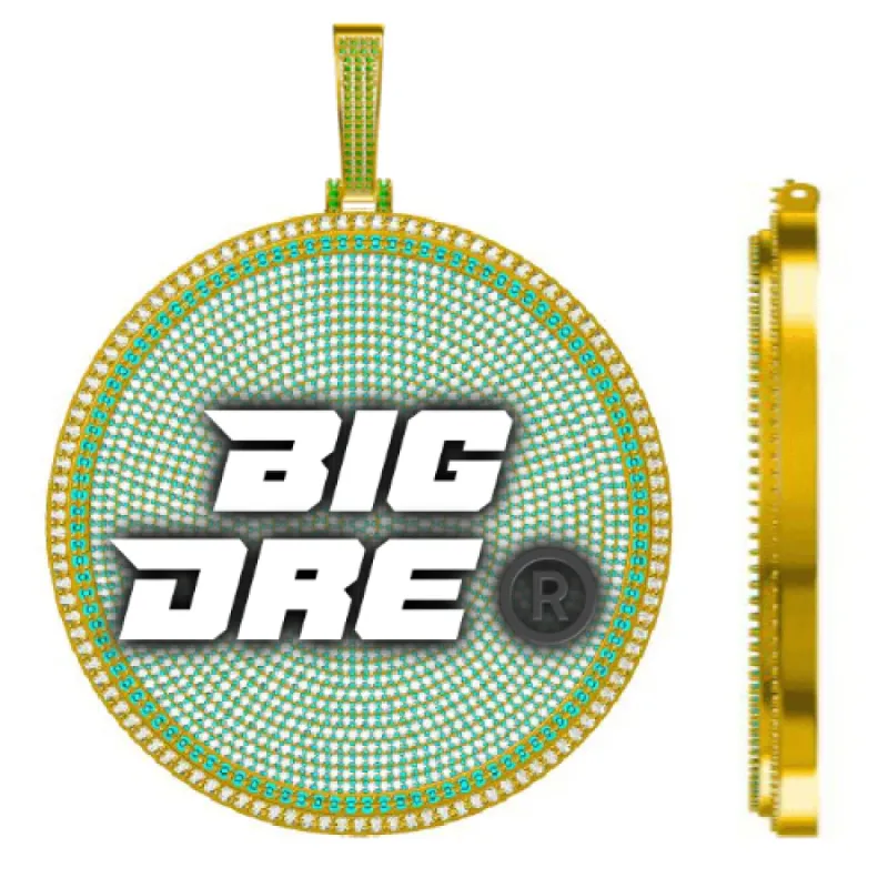 CUSTOM LETTER NECKLACE 3D BIG DISC sold by The GUU Shop