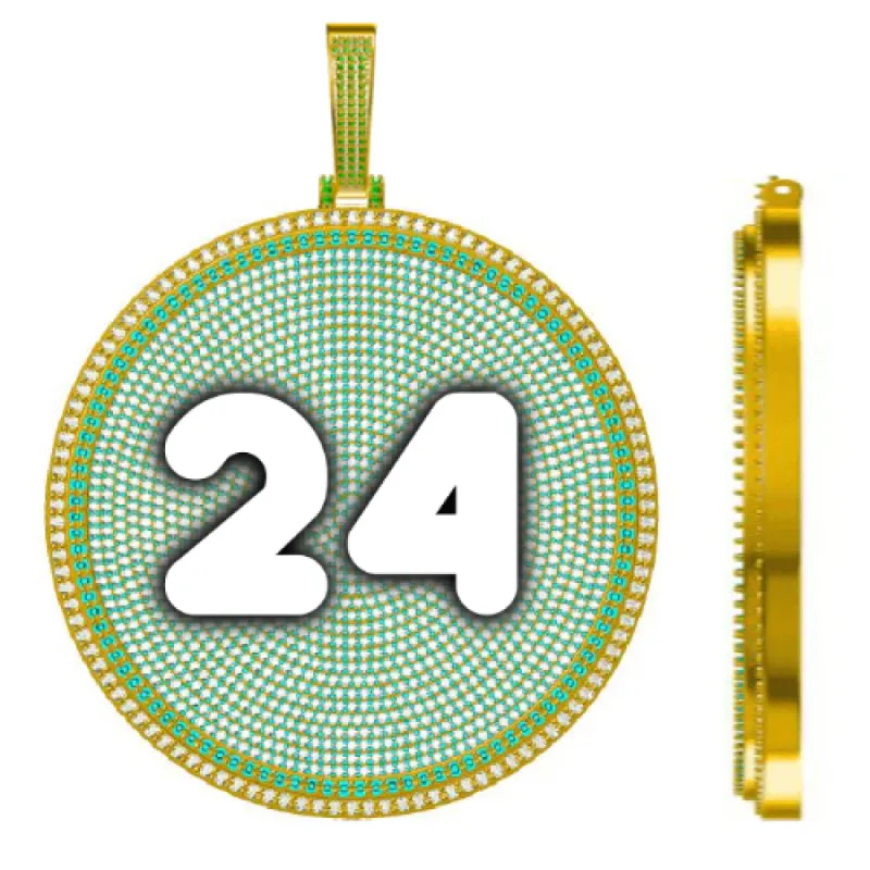 CUSTOM LETTER NECKLACE 3D BIG DISC sold by The GUU Shop