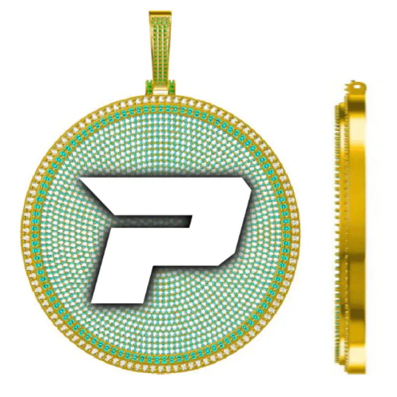 CUSTOM LETTER NECKLACE 3D BIG DISC sold by The GUU Shop