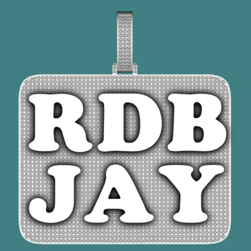 CUSTOM LETTER NECKLACE 3D BIG SQUARE sold by The GUU Shop