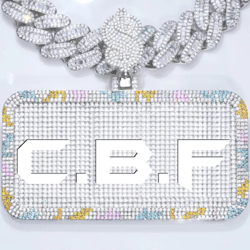 CUSTOM LETTER NECKLACE 3D COLORFUL SQUARE sold by The GUU Shop