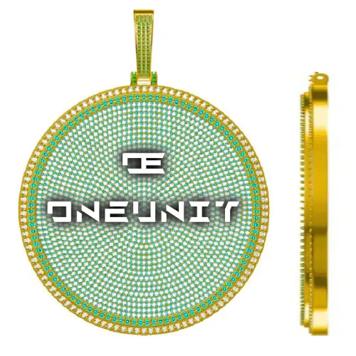 CUSTOM LETTER NECKLACE 3D BIG DISC sold by The GUU Shop