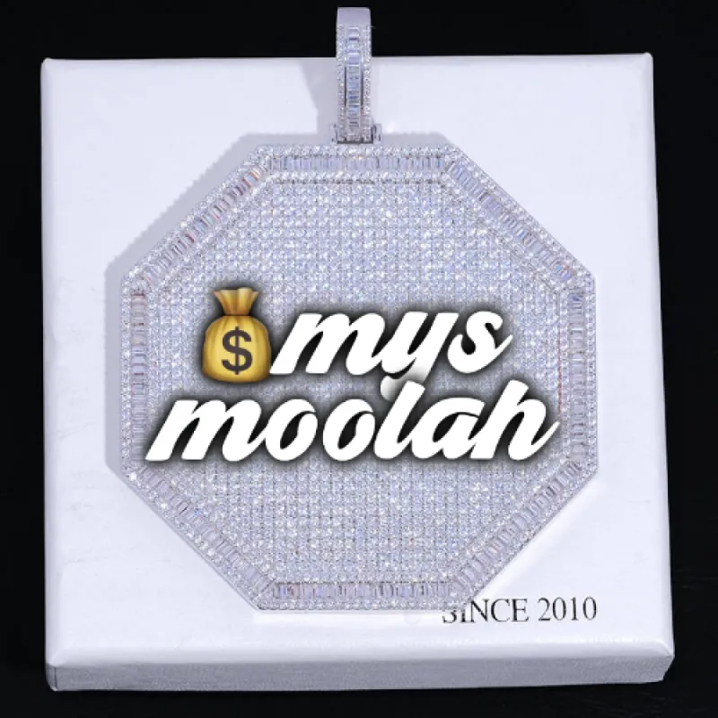 CUSTOM LETTER NECKLACE 3D BIG OCTAGON sold by The GUU Shop