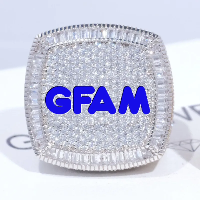 CUSTOM LETTER 3D ICED RING sold by The GUU Shop