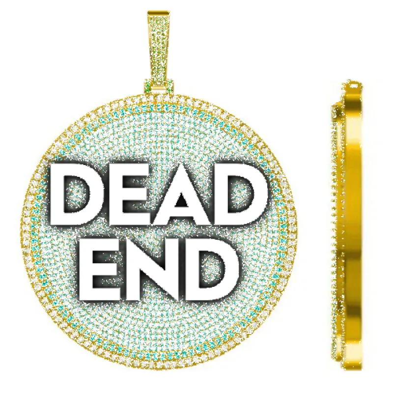 CUSTOM LETTER NECKLACE 3D BIG DISC sold by The GUU Shop