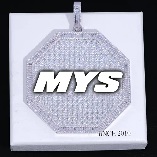 CUSTOM LETTER NECKLACE 3D BIG OCTAGON sold by The GUU Shop