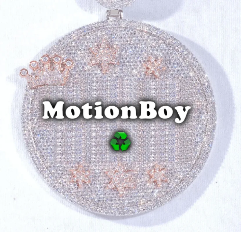 CUSTOM LETTER NECKLACE 3D BIG CROWN DISC sold by The GUU Shop