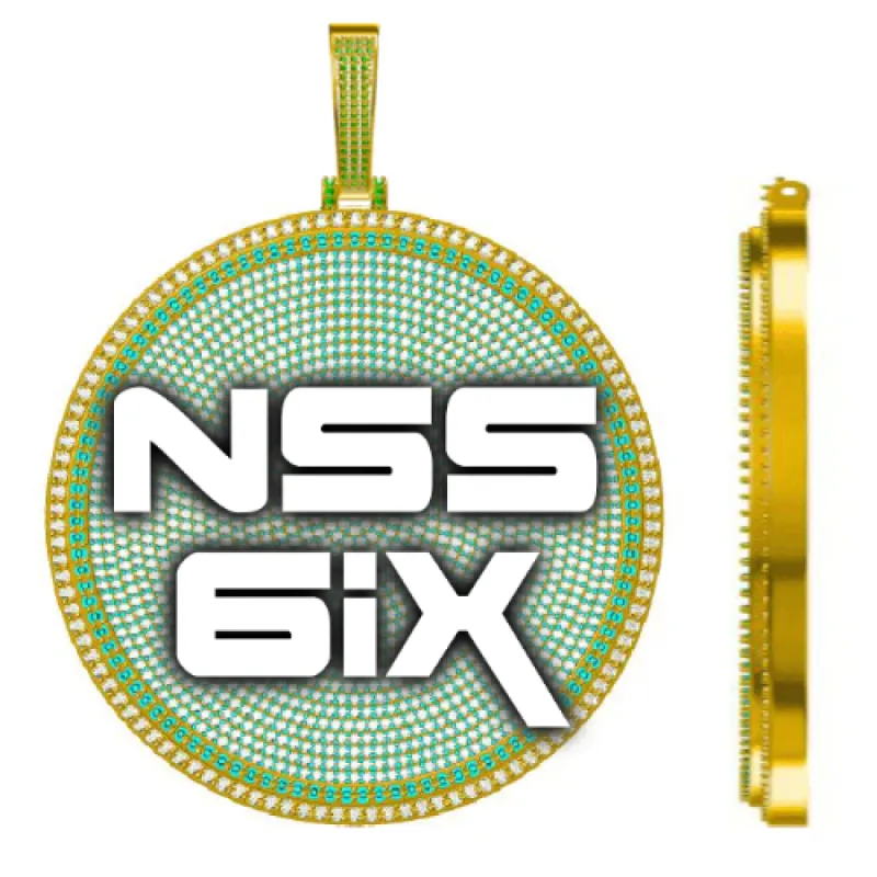 CUSTOM LETTER NECKLACE 3D BIG DISC sold by The GUU Shop