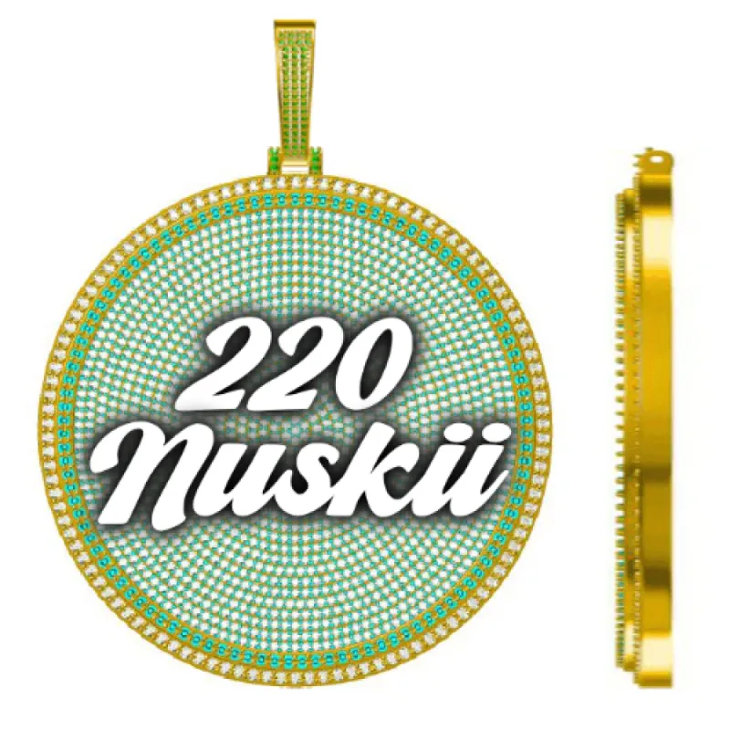 CUSTOM LETTER NECKLACE 3D BIG DISC sold by The GUU Shop