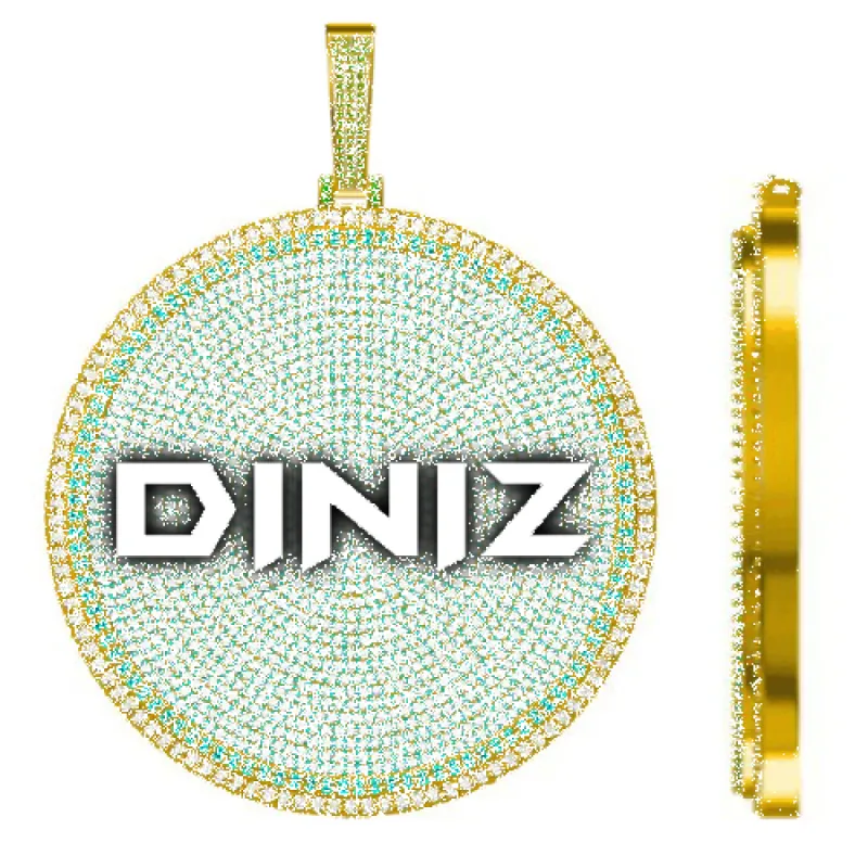 CUSTOM LETTER NECKLACE 3D BIG DISC sold by The GUU Shop