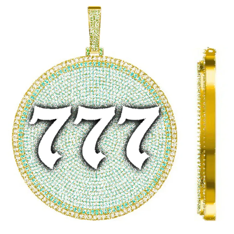 CUSTOM LETTER NECKLACE 3D BIG DISC sold by The GUU Shop