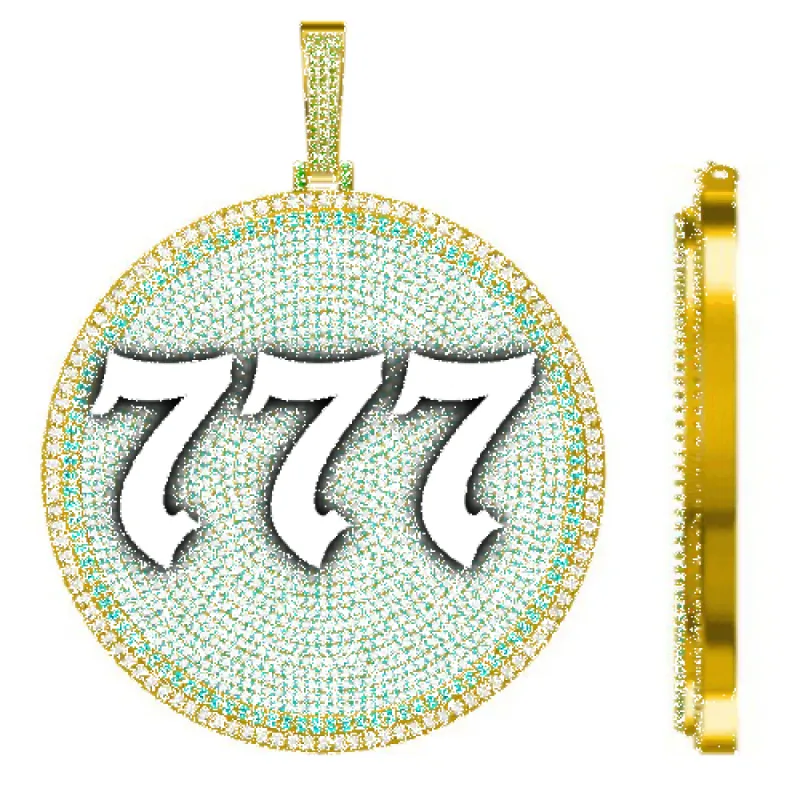 CUSTOM LETTER NECKLACE 3D BIG DISC sold by The GUU Shop