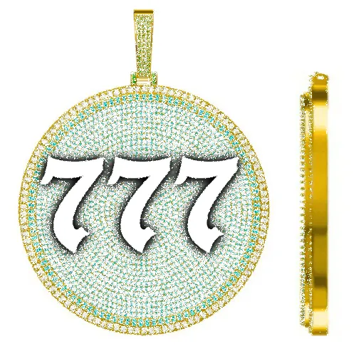 CUSTOM LETTER NECKLACE 3D BIG DISC sold by The GUU Shop