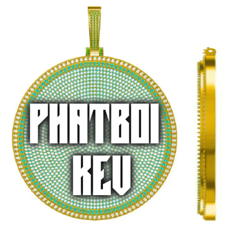 CUSTOM LETTER NECKLACE 3D BIG DISC sold by The GUU Shop