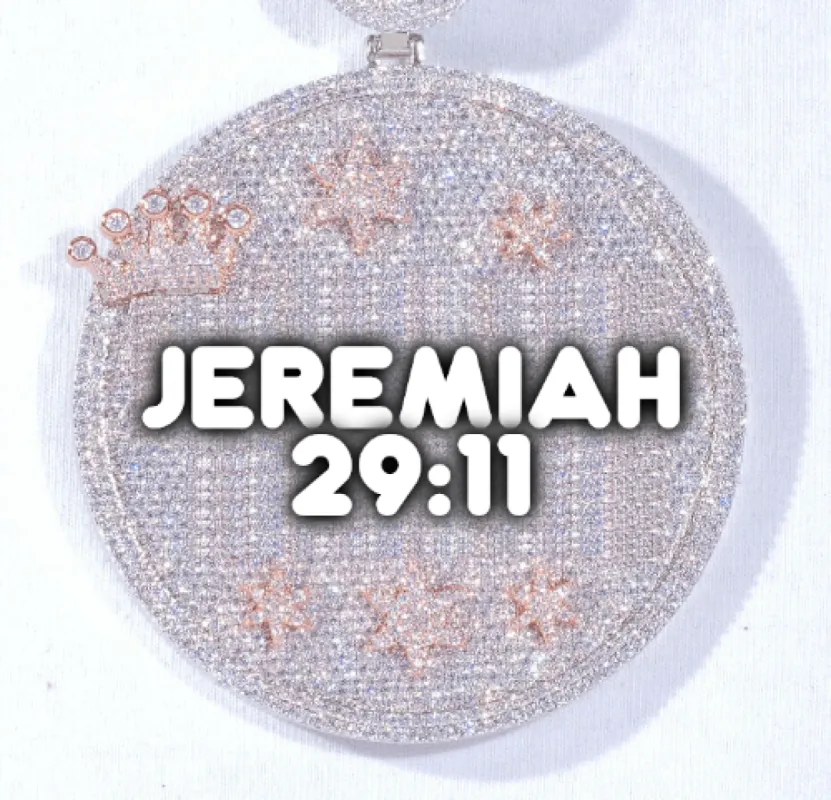 CUSTOM LETTER NECKLACE 3D BIG CROWN DISC sold by The GUU Shop