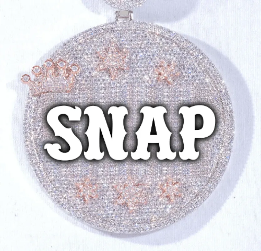 CUSTOM LETTER NECKLACE 3D BIG CROWN DISC sold by The GUU Shop