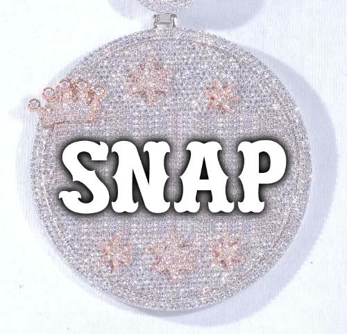 CUSTOM LETTER NECKLACE 3D BIG CROWN DISC sold by The GUU Shop