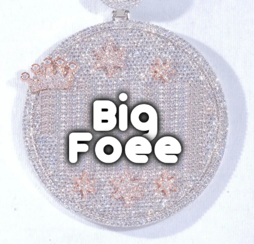 CUSTOM LETTER NECKLACE 3D BIG CROWN DISC sold by The GUU Shop