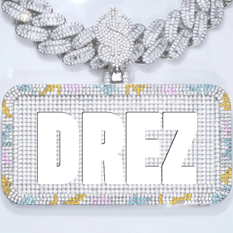 CUSTOM LETTER NECKLACE 3D COLORFUL SQUARE sold by The GUU Shop