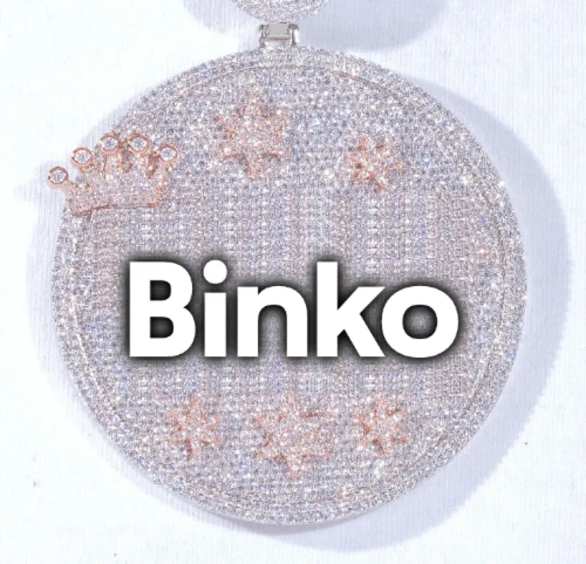 CUSTOM LETTER NECKLACE 3D BIG CROWN DISC sold by The GUU Shop