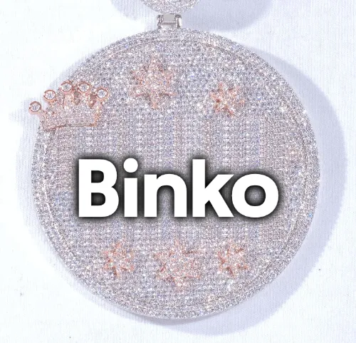 CUSTOM LETTER NECKLACE 3D BIG CROWN DISC sold by The GUU Shop