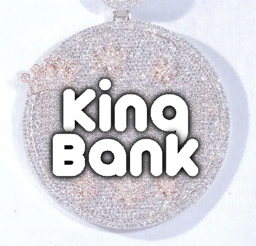 CUSTOM LETTER NECKLACE 3D BIG CROWN DISC sold by The GUU Shop