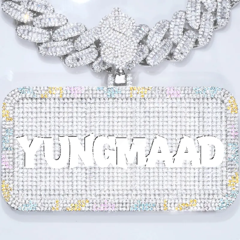 CUSTOM LETTER NECKLACE 3D COLORFUL SQUARE sold by The GUU Shop