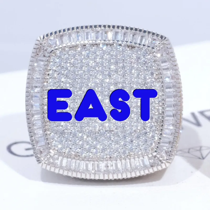 CUSTOM LETTER 3D ICED RING sold by The GUU Shop