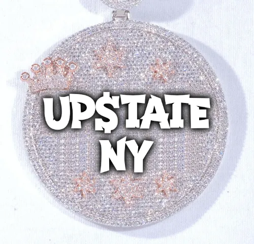 CUSTOM LETTER NECKLACE 3D BIG CROWN DISC sold by The GUU Shop