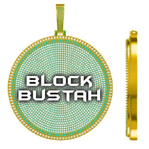 CUSTOM LETTER NECKLACE 3D BIG DISC sold by The GUU Shop