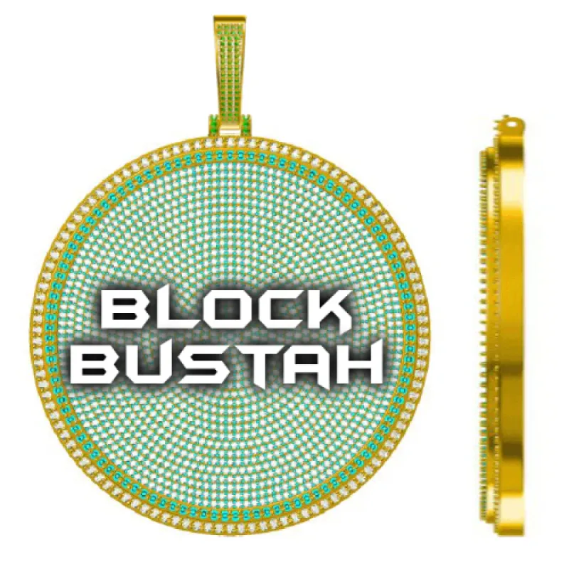 CUSTOM LETTER NECKLACE 3D BIG DISC sold by The GUU Shop