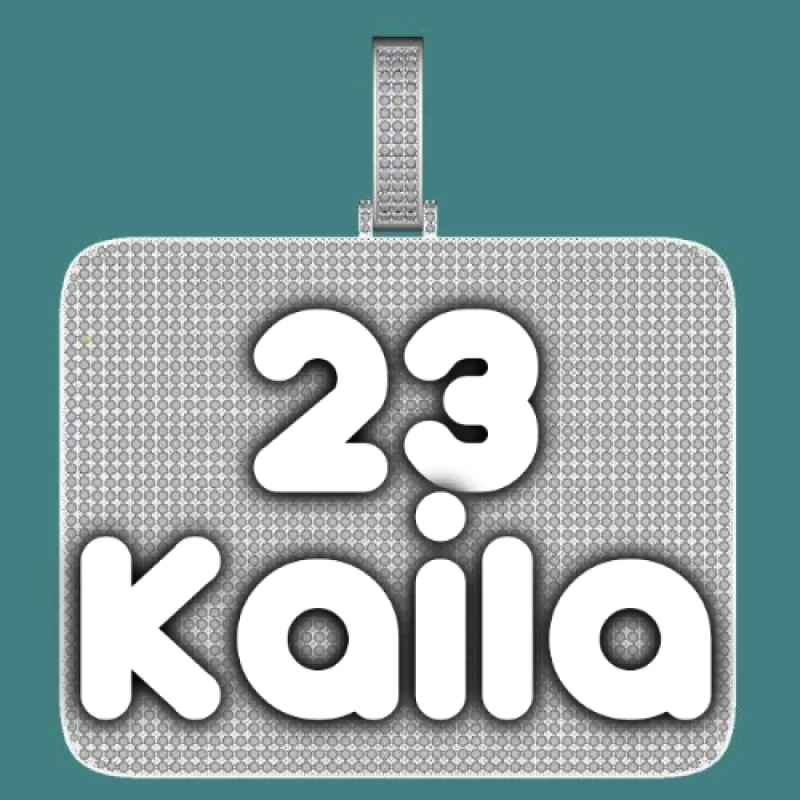 CUSTOM LETTER NECKLACE 3D BIG SQUARE sold by The GUU Shop