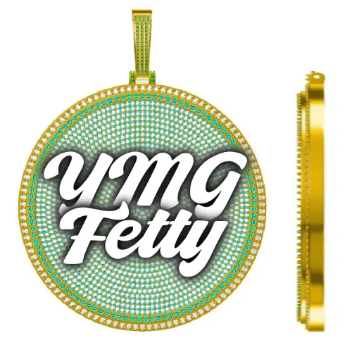 CUSTOM LETTER NECKLACE 3D BIG DISC sold by The GUU Shop