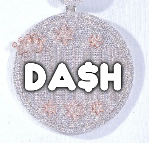 CUSTOM LETTER NECKLACE 3D BIG CROWN DISC sold by The GUU Shop